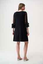 aline dress with sheer ruffle sleeve-261212