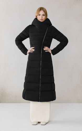 A-Line slim-fit coat-Judy-L