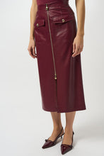 Faux leather zip long skirt - 253991-mer