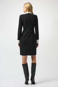 Black with  cream collar Chanel dress -253180