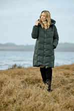 down coat with hood zip bottom-2457-64 - olv