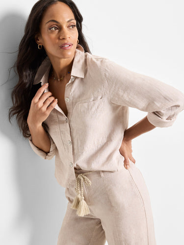 rumba linen pocket jacket-M251526-SU25X