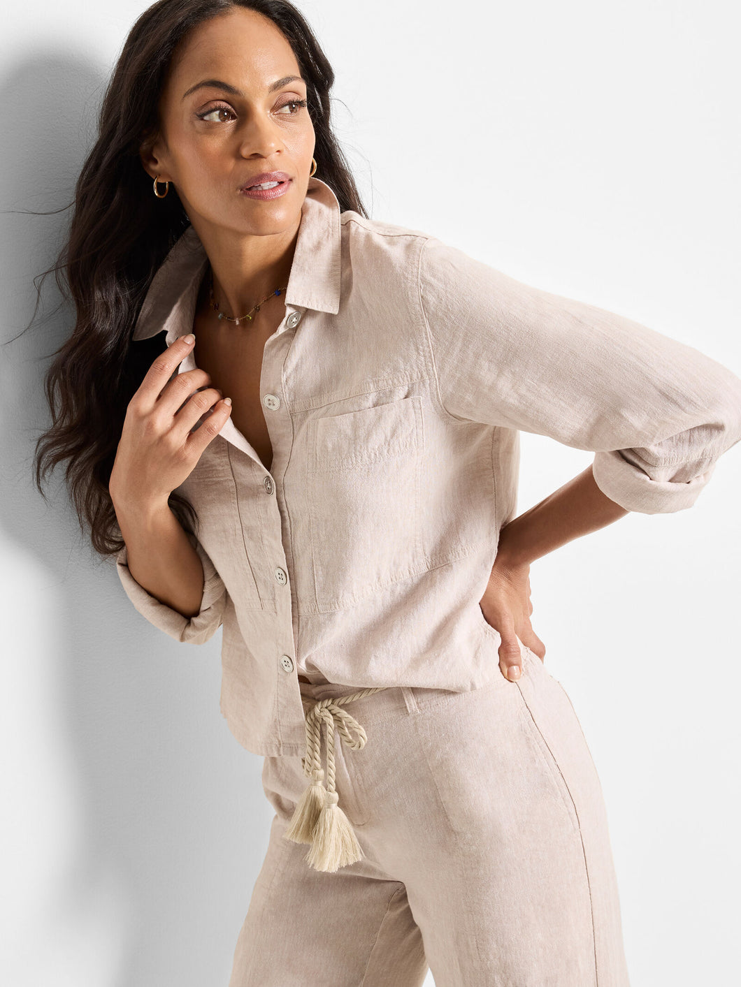 rumba linen pocket jacket-M251526-SU25X