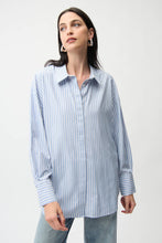 Oversized striped shirt with glitter accents  - blouse-261931