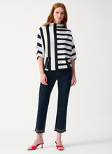 Navy striped 3/4 sl sw- 251933