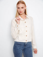 fray edge linen jacket -C6199UU