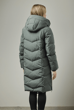 down coat with hood zip bottom-2457-64 - olv