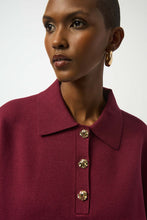 Collared sweater with gold buttons-253962