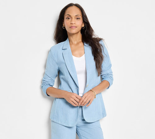 denim linen blazer-M251515-SU25X