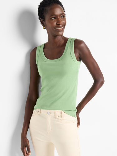 knit rib scoop tank top-S251051-apl