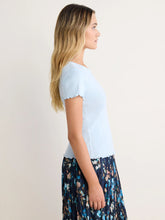 pointelle short sleeve tee-BNZM263000