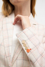 Cotton linen plaid blazer-AJEDRA