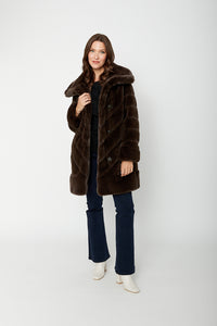 Reversible faux fur coat -243904