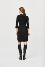 Mixed texture 3/4 sleeve dress-243114