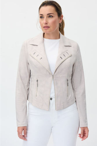 pleather jacket with gromet lapels-231934