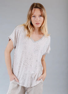 vneck tshirt with silver-GM70927