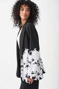 Border print boyfriend jacket-221133