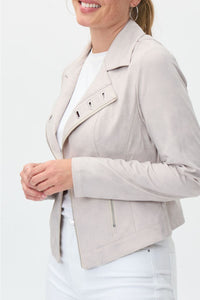 pleather jacket with gromet lapels-231934