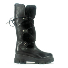 zip up winter boots with tie detailing- Cabal