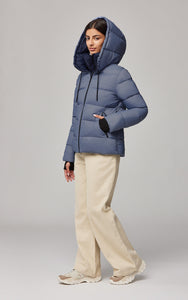 hooded thigh length coat-Adelita-E