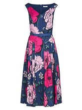 vneck tea length floral dress-5519286