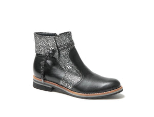 UTV silver/blk fashion low heel boot - Gofran