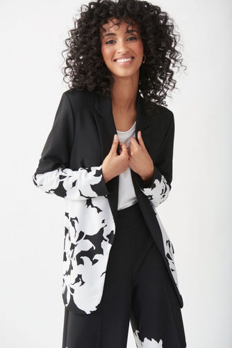 Border print boyfriend jacket-221133