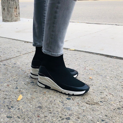 athletic shootie with wedge knit sock upper-25442-25