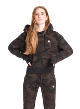 Camo star logo- crop pullover hoodie-CL12368