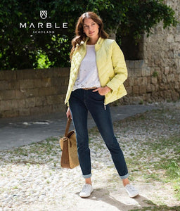 Marble quilted jacket with zip off sleeves available in indigo and lime  - 5738