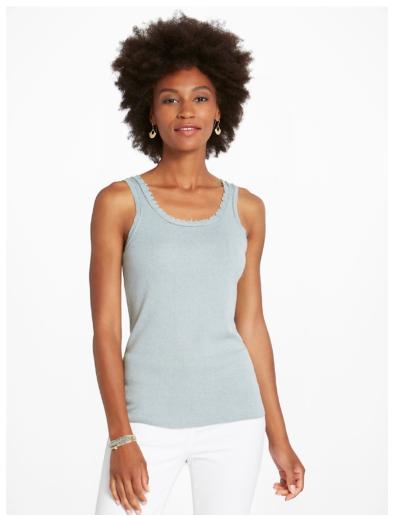NIC+ZOE Women's Sweetheart Tank – Soft Stretch Knit Tank With Raw Edge Detail