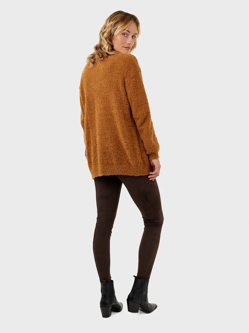 Fuzzy long sweater best sale