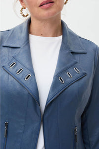 pleather jacket with gromet lapels-231934