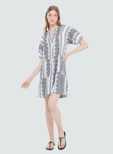 button front vneck  dress-2122605