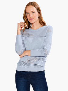 placed pointelle sweater-S231148