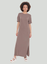 short sleeve taupe dress-2122011D