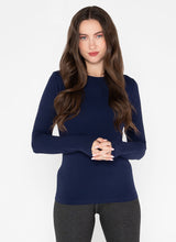 bamboo long slv crew neck-CEBT1020