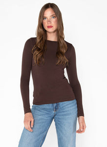 bamboo long slv crew neck-CEBT1020