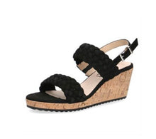 cork wedge braided sandal-9-28708-28 (avail black, sand and navy)