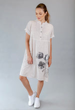 linen dress with jersey back-L6788