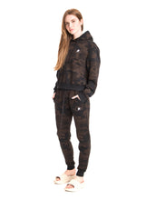 Camo star logo- crop pullover hoodie-CL12368