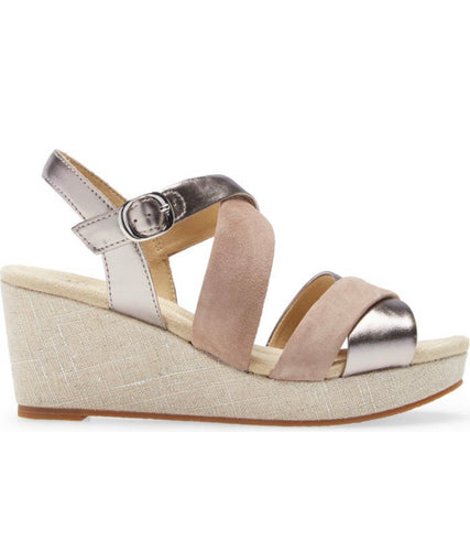 Leather strap wedge sandal-Robin