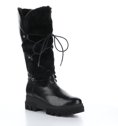 zip up winter boots with tie detailing- Cabal