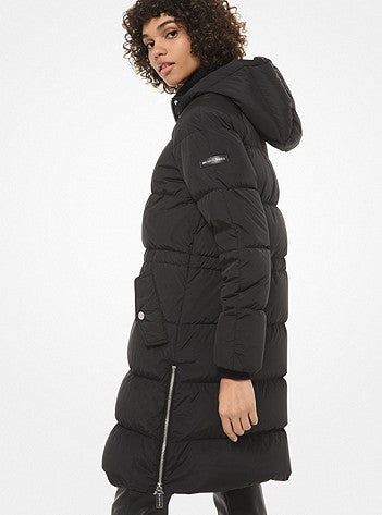Michael Kors down coat with hood and zip bottom detailing.