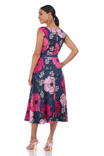 vneck tea length floral dress-5519286