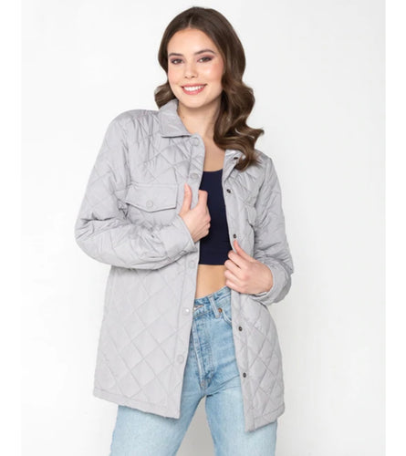 quilt snap front jacket-cet6434