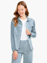 railroad stripe shirt jacket-S231017