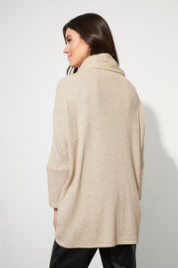 oatmeal neck button front sweater -223003