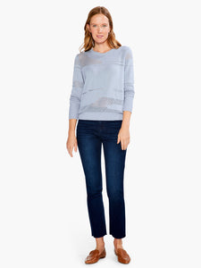 placed pointelle sweater-S231148
