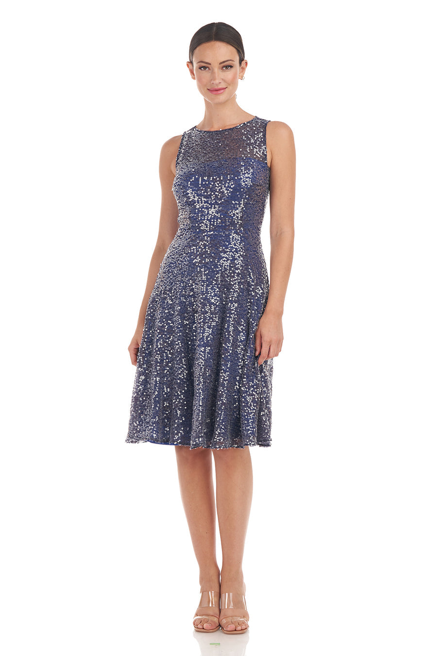 fit and flare sequin dress Fit & Flare A-Line Midi Dress in Vanilla